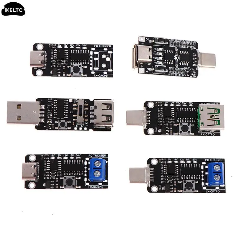 100W 5A USB Type-C PD Decoy Trigger Board 5V 9V 12V 15V 20V Output PD 2.0 3.0 Trigger Adapter Cable Connection Polling Detector