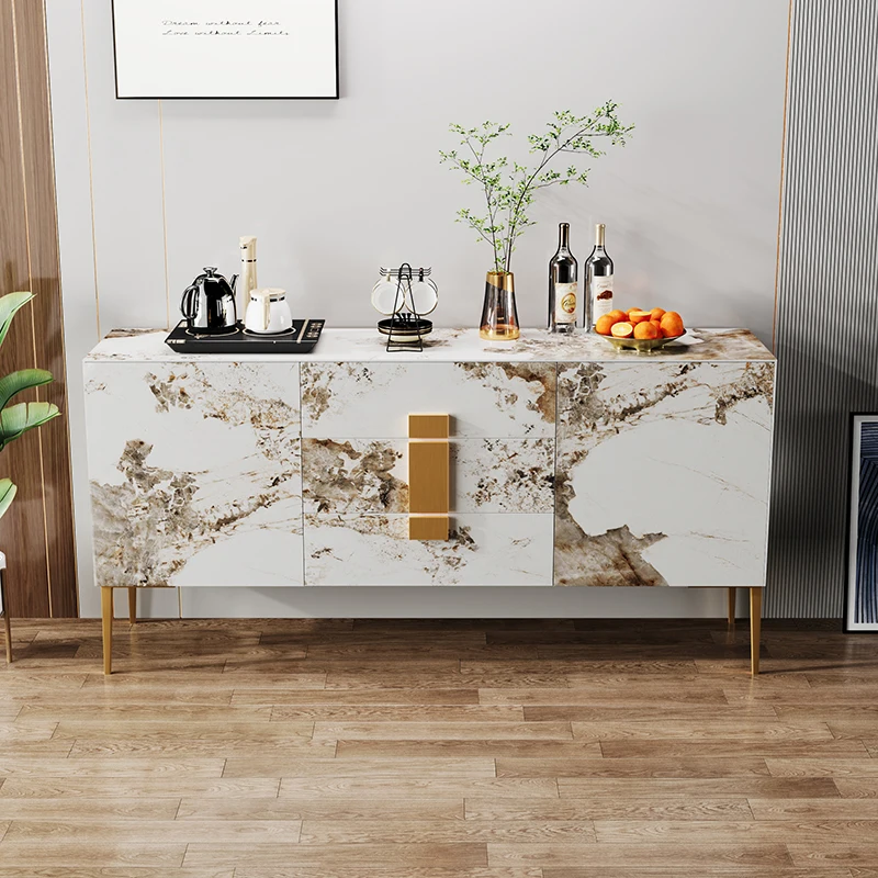 خزائن غرفة المعيشة الذهبية المقاومة للغبار، خزائن غرفة المعيشة الحديثة الفرنسية العالية، أثاث المنزل الحديث