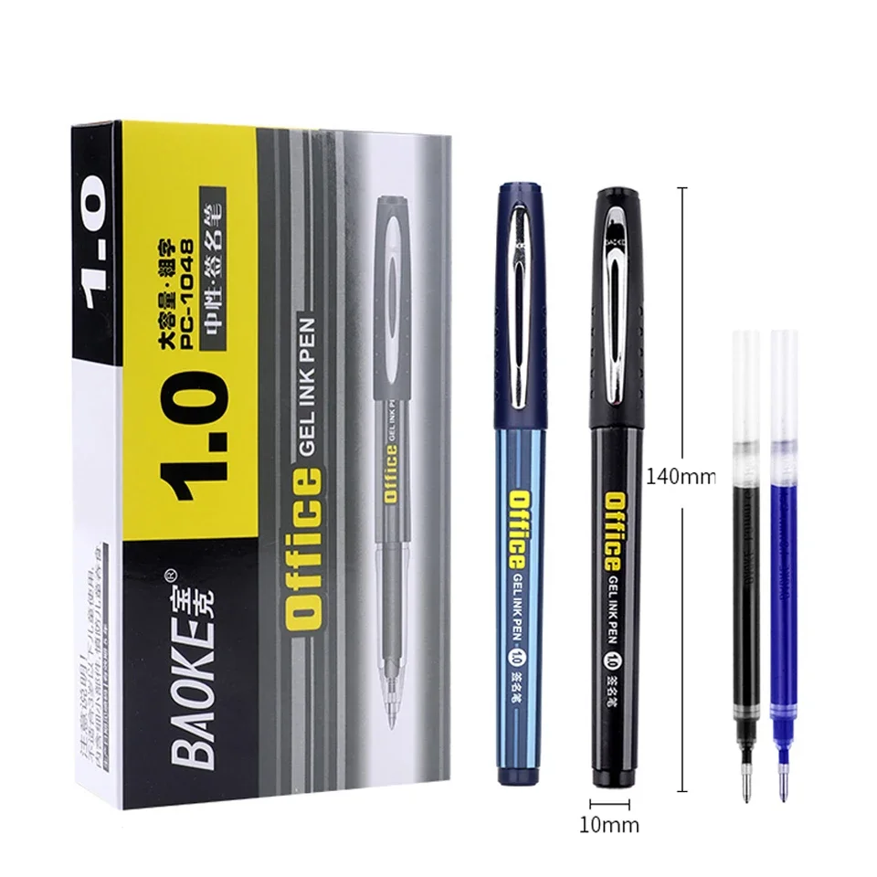 Gel Pen 1.0 mm Black/Blue Ink Refill Business Gel Ink Pens Office School Writing Supplies Neutral pen 3Pcs/lot