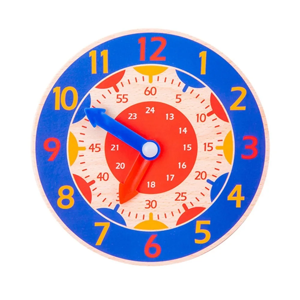 Wooden Material Wooden Teaching Clock Teaching Function Cognitive Learning Educational Toy Clock Improve Observation