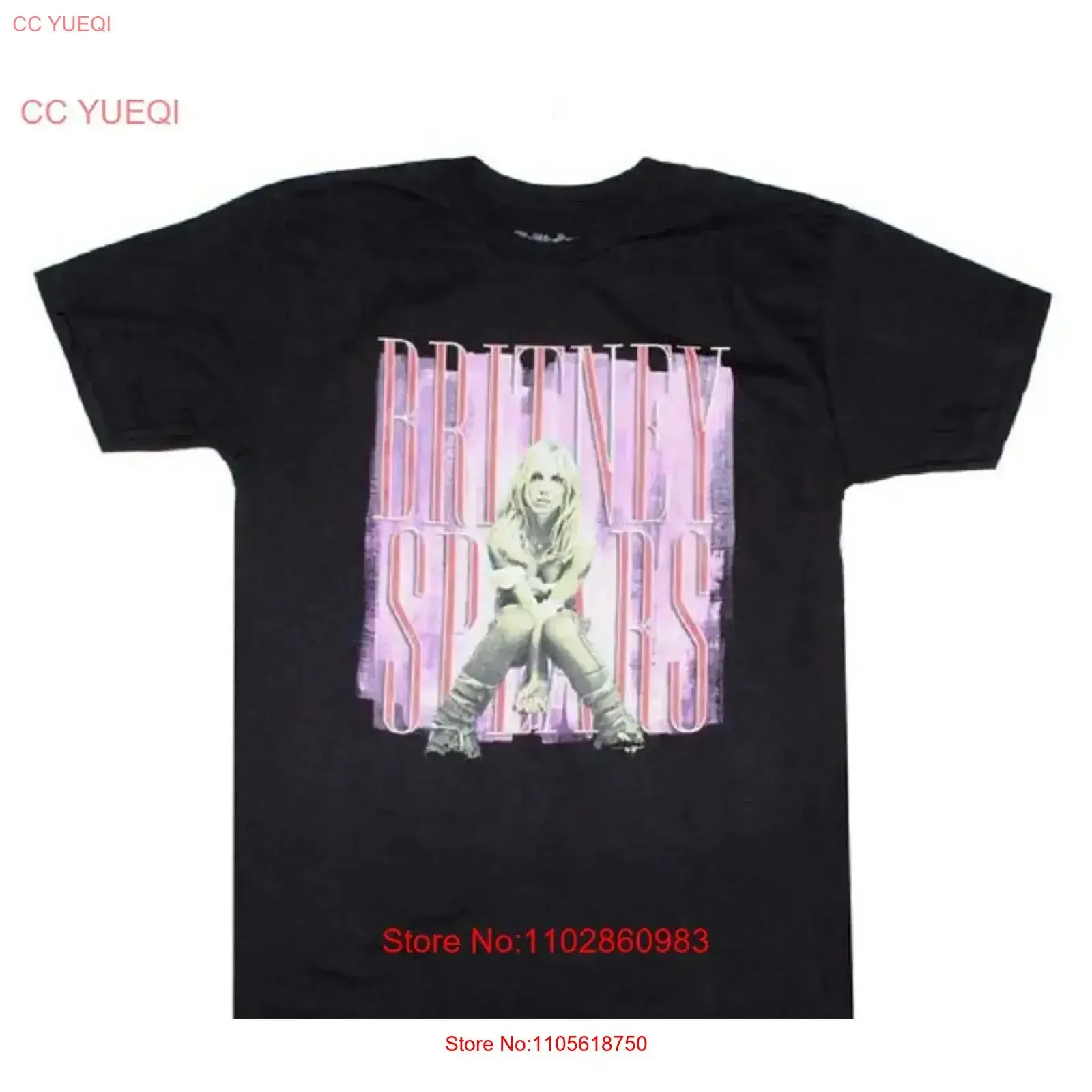 Britney Spears Yellow and Pink T Shirt vintage Washed Unisex Versatile Casual streetwear homme Stretched Stylish graphic