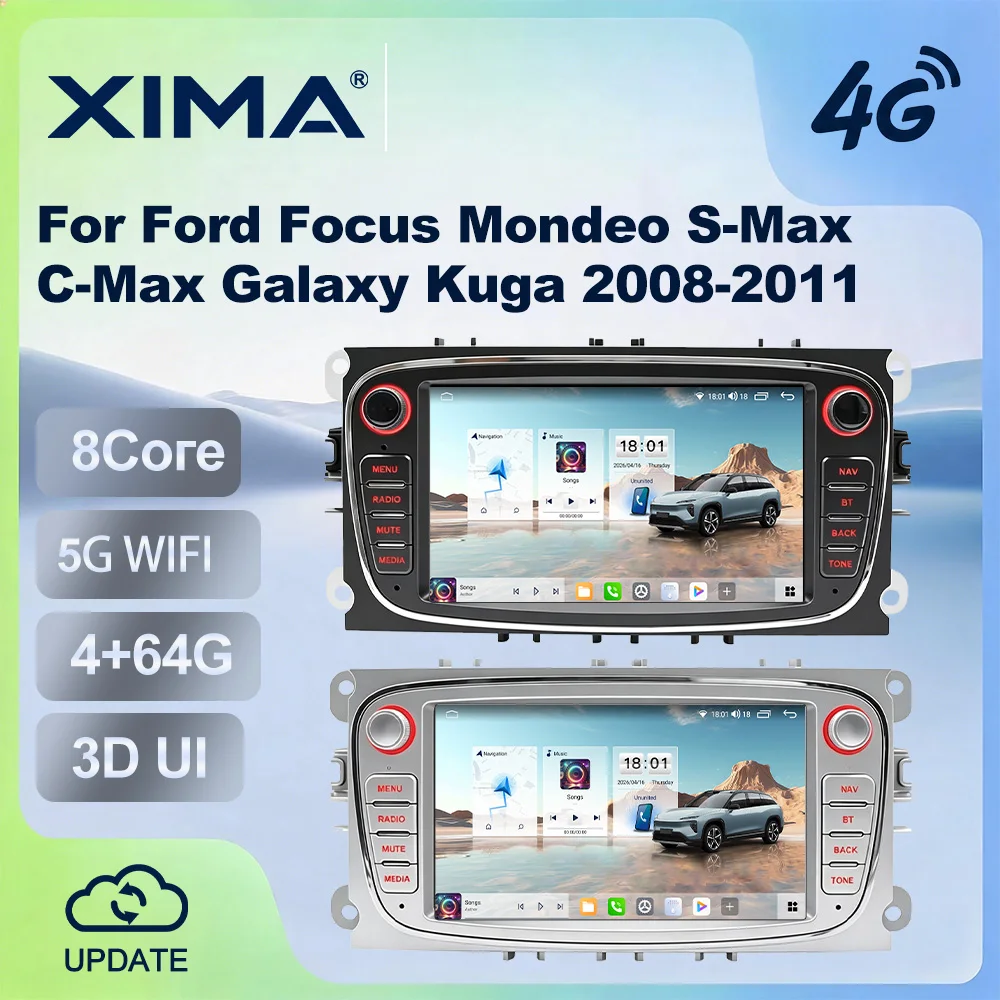 For Ford Focus mk2 S-Max Mondeo Galaxy C-Max Android 15 Car Radio Multimedia Carplay Android Auto 2din  AutoRadio GPS 8Core 4G