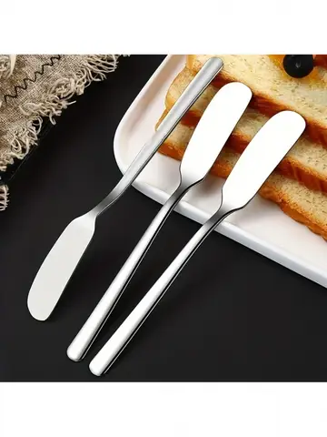 2 pieces, butter knife, stainless steel butter knife, cheese spreader, kitchen butter shovel, multifunctional butter shovel