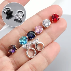 10pcs Zircon Sparkle Nail Art Charm 3D Gold Silver Alloy Big Diamond Crystal Jewelry Luxury Ring DIY Manicure Art Decorations