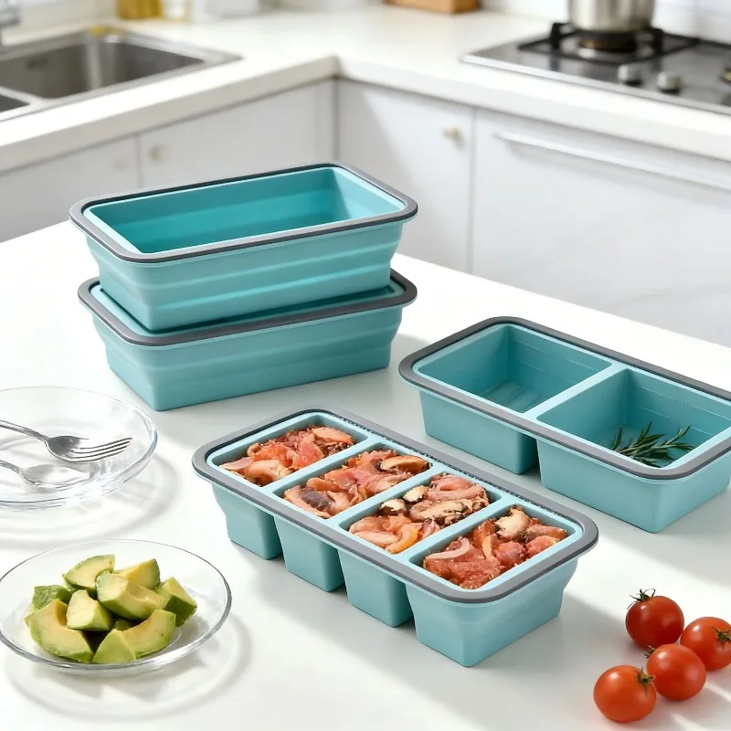 Silicon Soup Portion Freeze Trays for Soup Ice Cubes with Lid for Meal Prep Silicone Freezer Tray Make Stock Souped Ice Cube