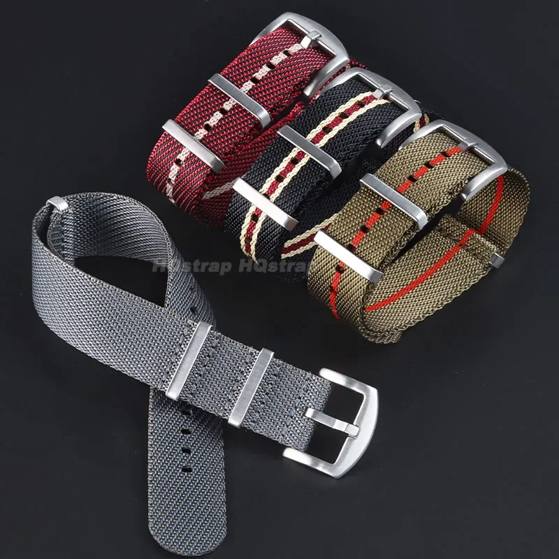 Correa de nailon de 18mm, 20mm y 22mm, correa de reloj de lona, pulsera deportiva suave y cómoda para correa de reloj de repuesto Universal Seiko