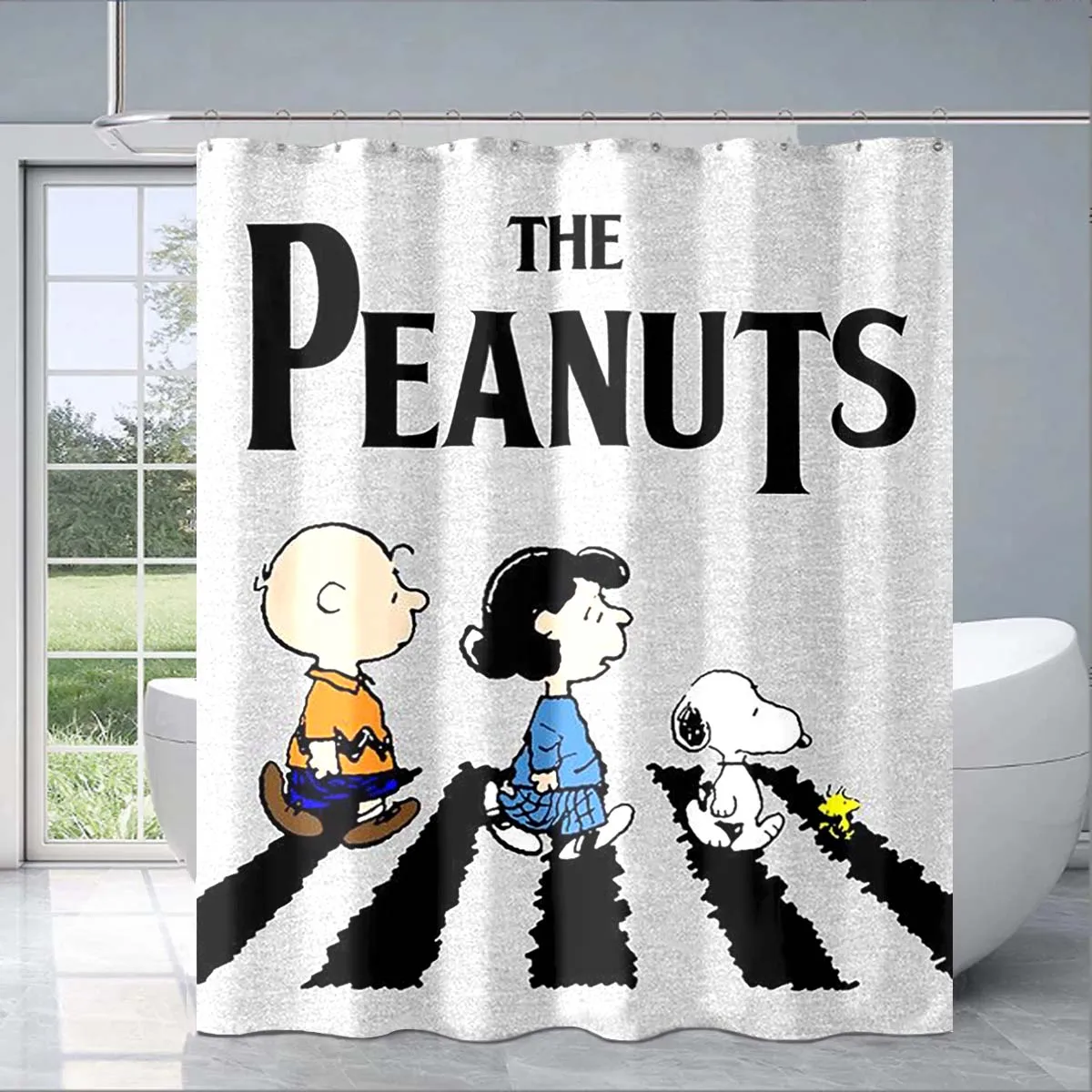 8 Size Cute Snoopy Shower Curtain Cartoon 3D Printing Waterproof Bathroom Decoration Curtain Exquisite Family Gifts