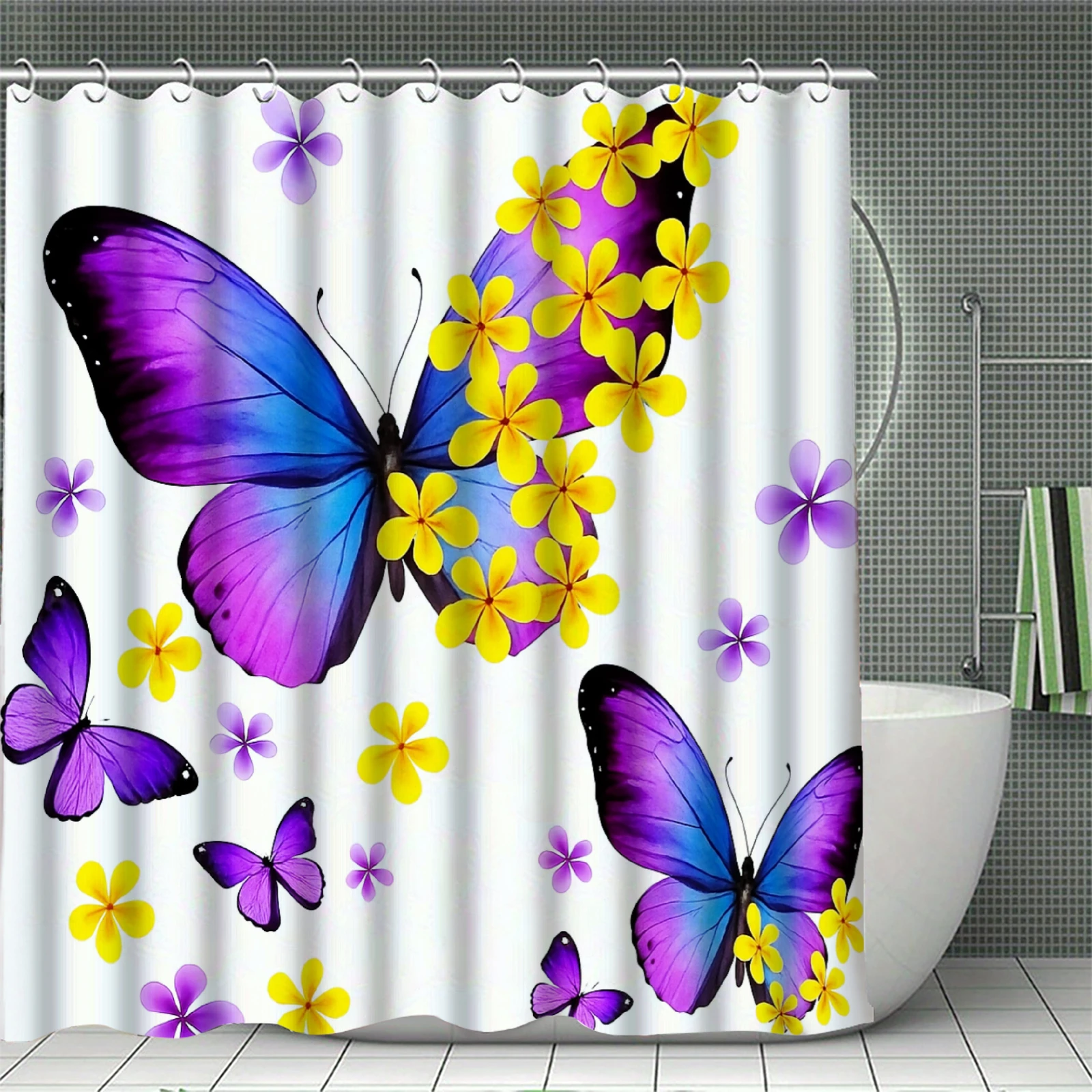 

Шторы с бабочками, набор занавесок для душа для ванной комнаты, современный коврик для ванной, декор для ванной комнаты, занавески для душа, разные размеры, домашний декор