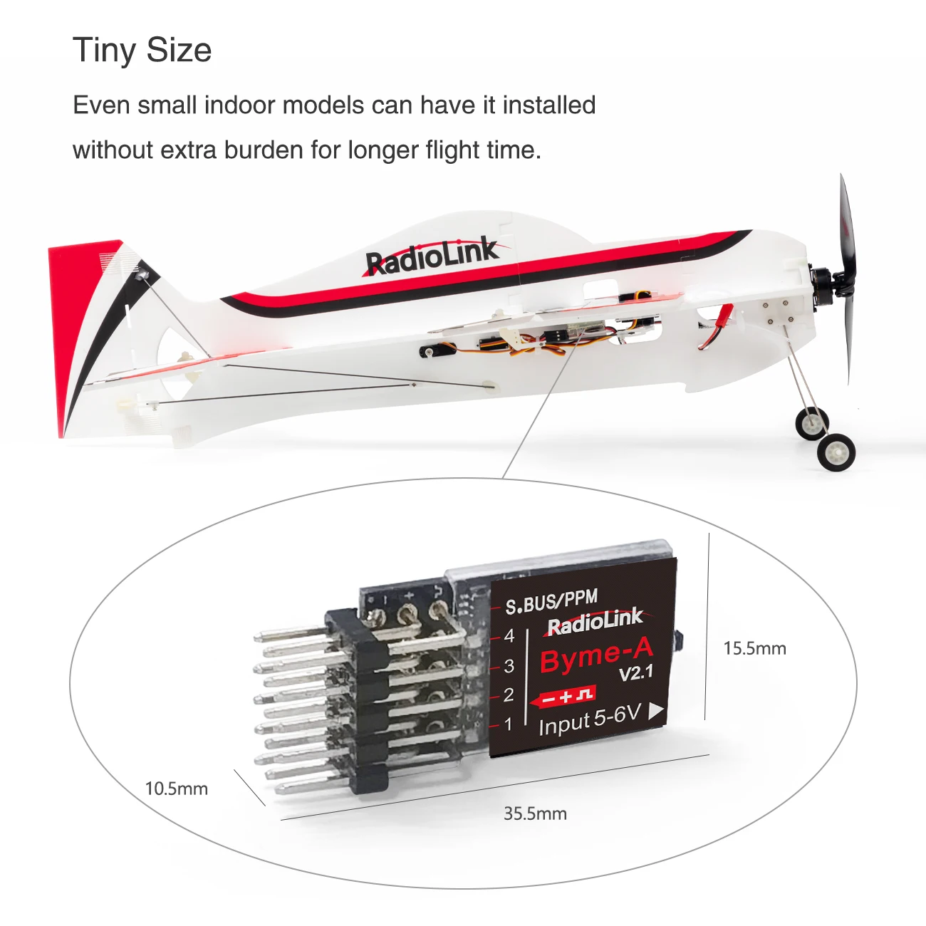Radiolink Byme-A Byme-D Flugcontroller Mini FC 3/5 Flugmodi mit Gyro 3D für RC 3CH Flugzeug 4CH Jet Flugzeug Starrflügel – Detail 5
