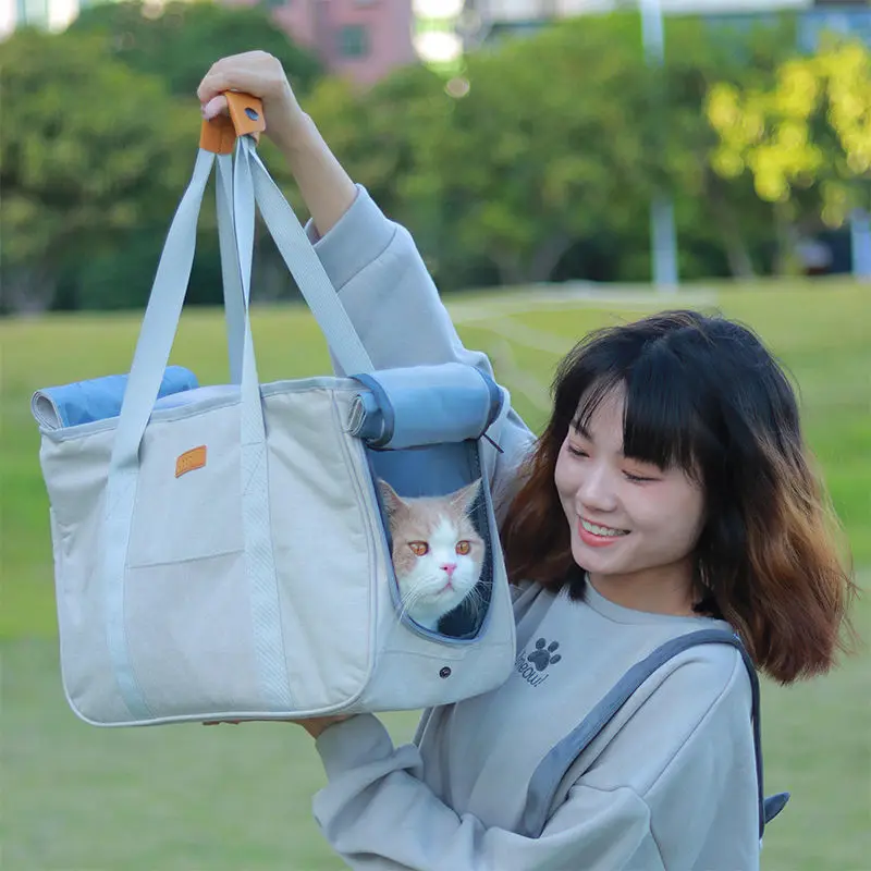 

Pet Carrier Cat bag Handbags Outing Messenger Bag carrying one-shoulder Cat Outing Travel Portable Bag Light Folding Pet product