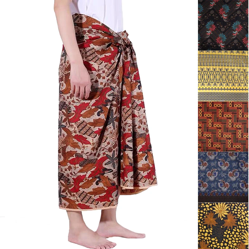 

Southeast Asia Traditional Men Women Sarong Ethnic Print Floral Longji Dress Myanmar Thailand Thai Tubeskirt Malaysia Clothing