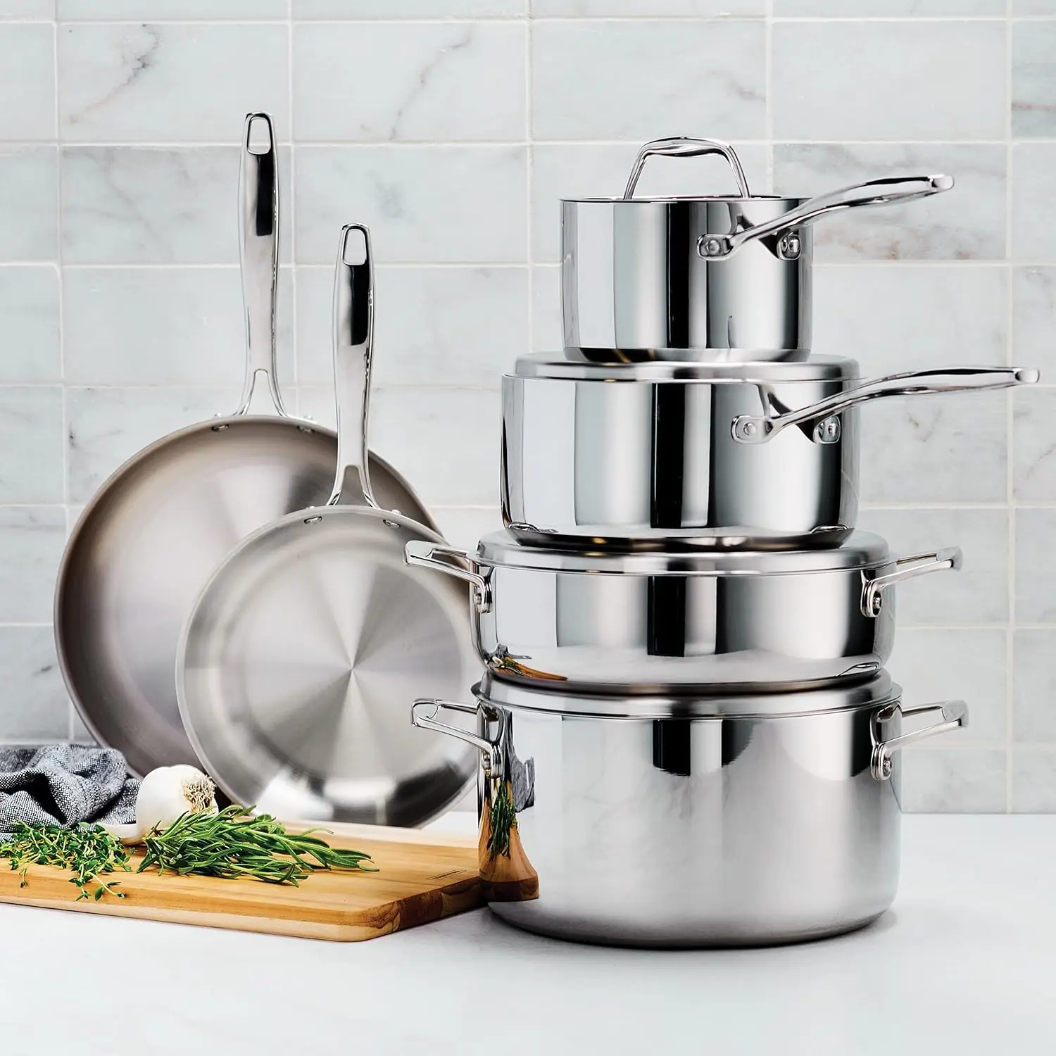 NEW 10-Piece Cookware Set Stainless Steel, 80116/248DS