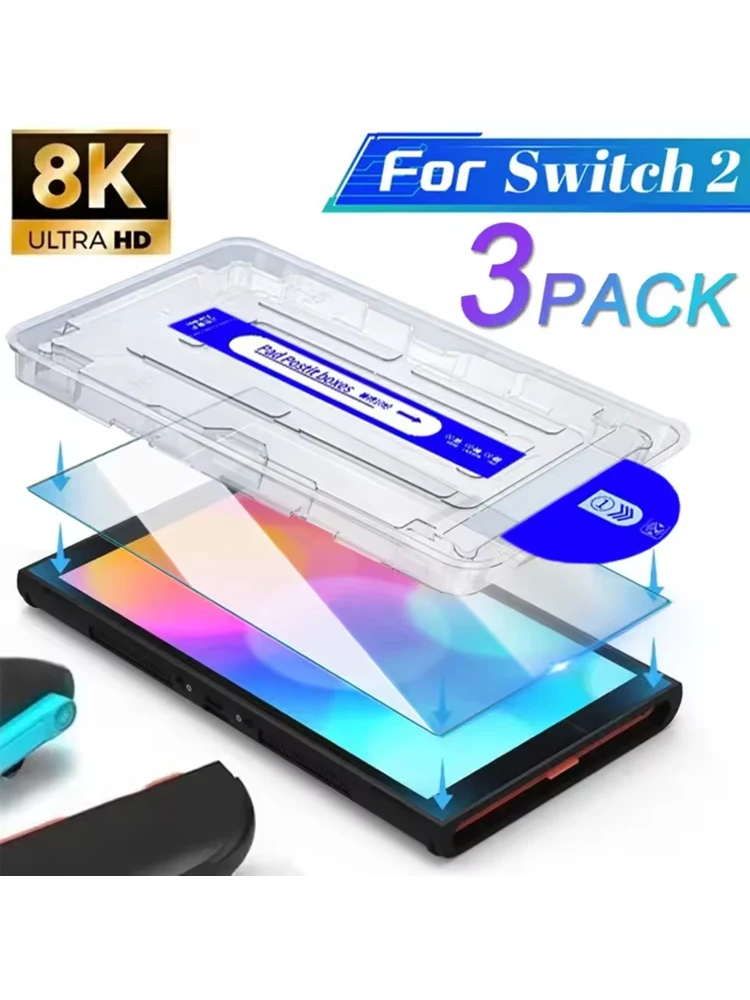 Protecteur d'écran en verre trempé 9H pour Console de jeu Nintendo Switch 2, Film de protection anti-rayures pour accessoires NS Switch 2