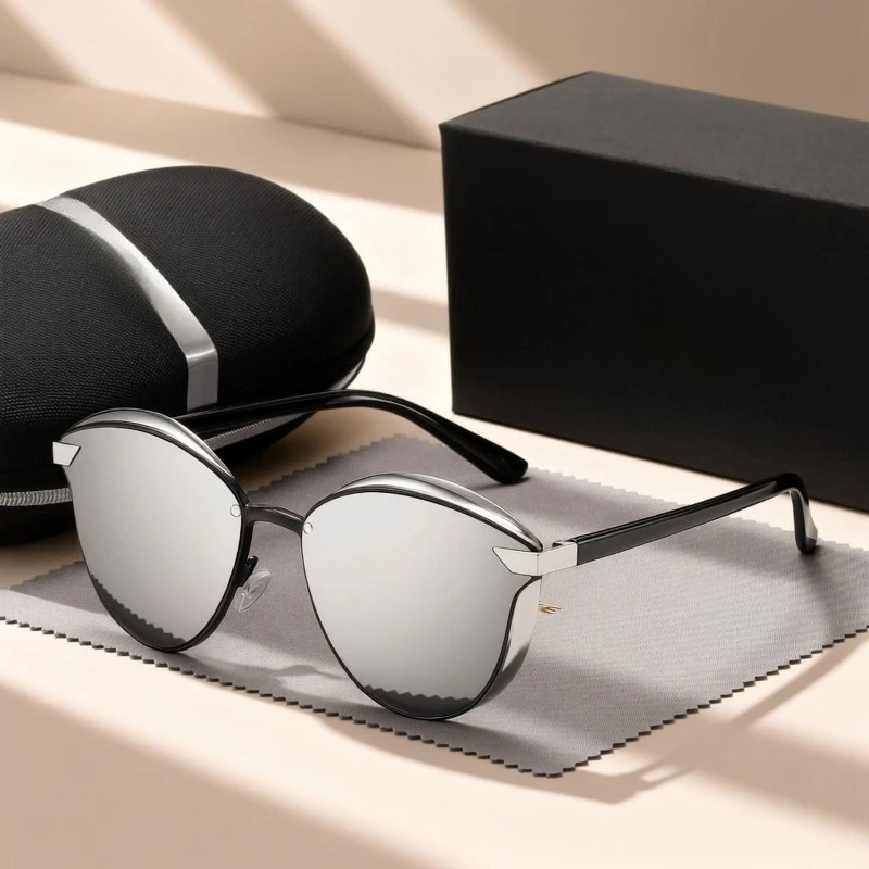 Herren Casual Halbrahmen Polarisierte Sonnenbrille UV400-Schutz TAC-Gläser Stilvolles Quadratisches Design Geeignet für Tägliches Tragen