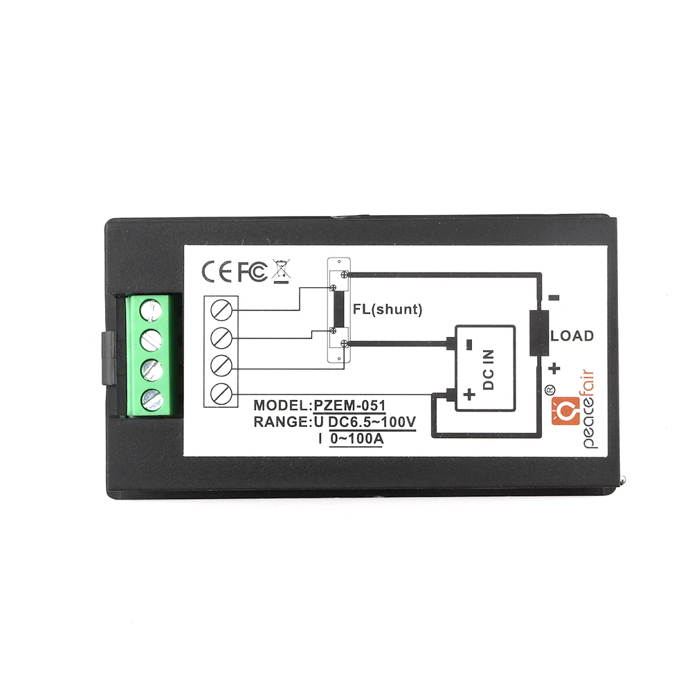 Ammeter Voltmeter Wattmeter 6.5~100V 0-100A LCD Digital Display Current Voltage Power Energy Meter with Diverter