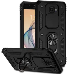 Military Grade Armor Shockproof Case For Samsung Galaxy J7 Prime Ring Holder Slide Window Camera Lens Protection Back Cover