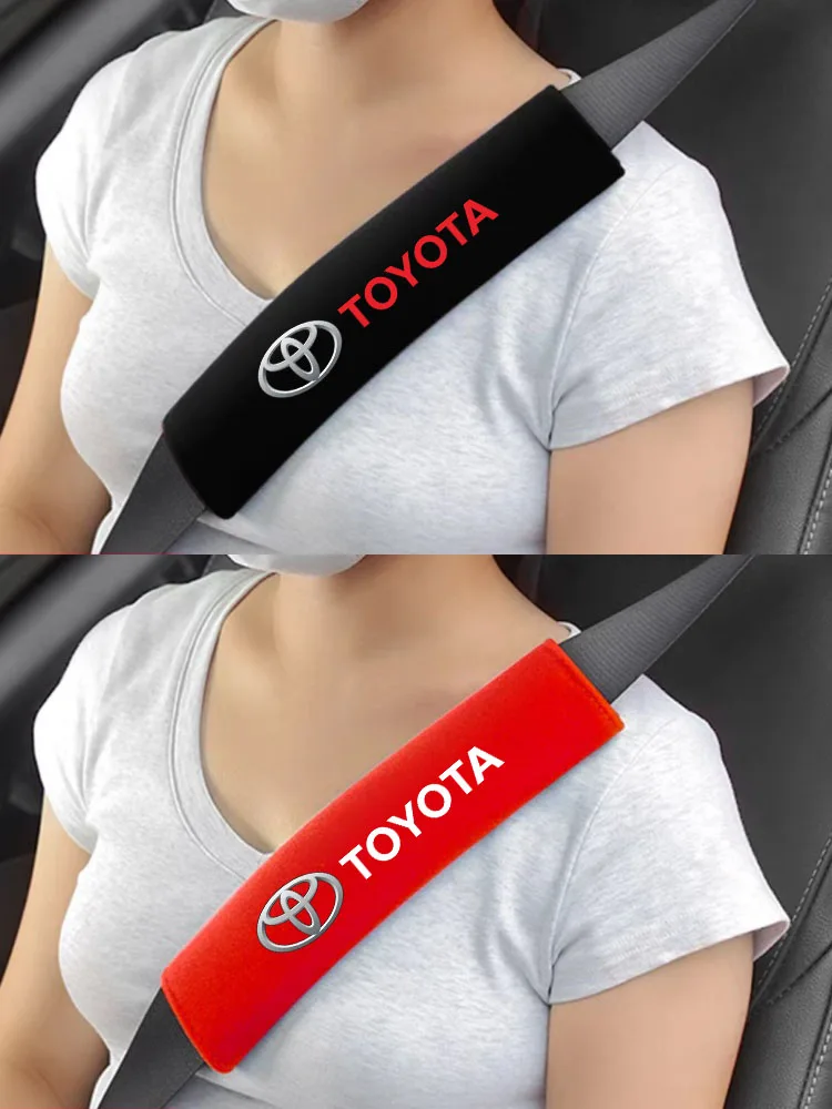 

2Pcs Car Seat Belt Cover Car Safety Belt Shoulder Protection for Toyota Rav4 CHR Yaris Prius Avensis Corolla Camry Highlander GR