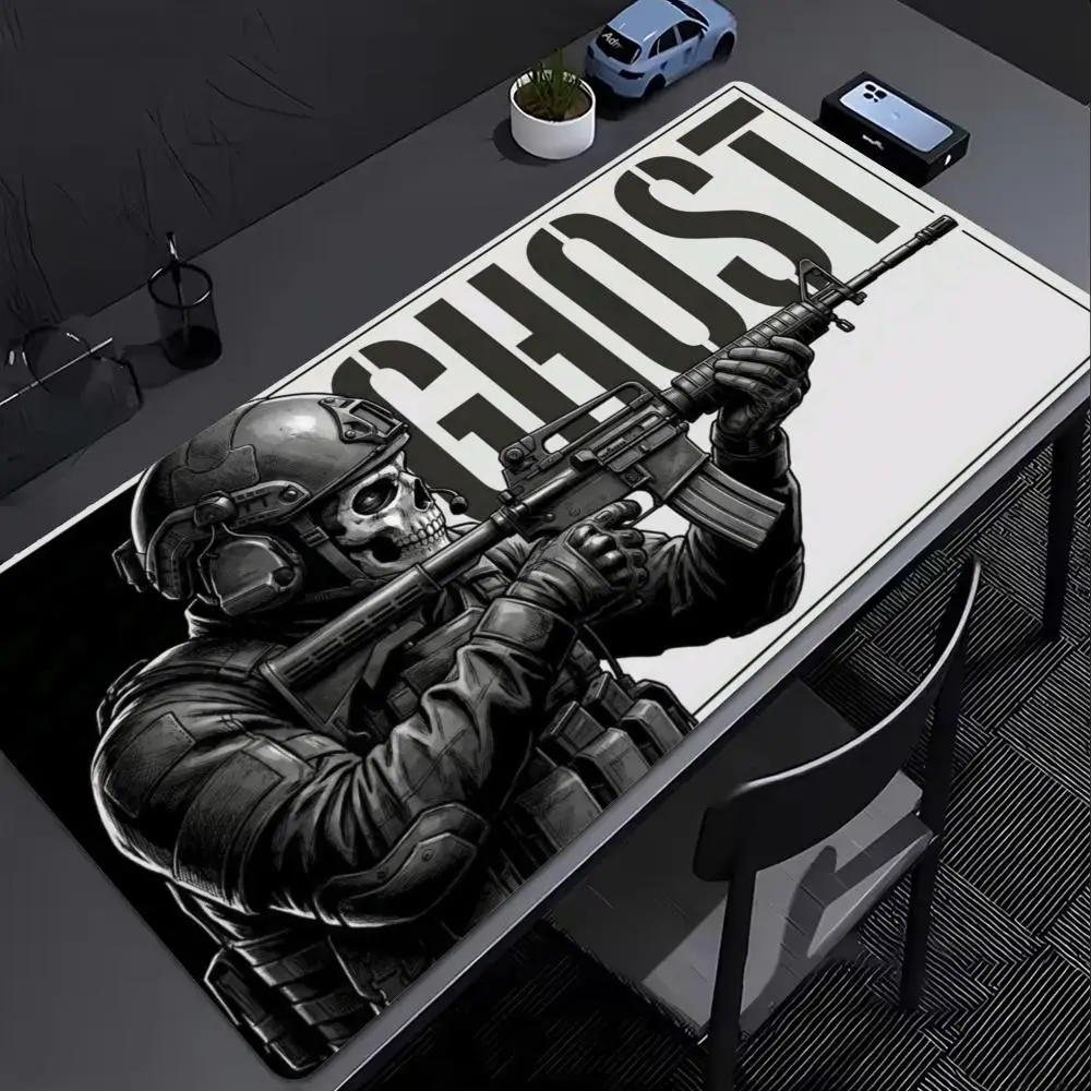 XXL Ghost Soldier Tactical Pattern Gaming Mouse Pad Non Slip Desk Mat For PC Laptop Keyboard Military Themed Office Surface