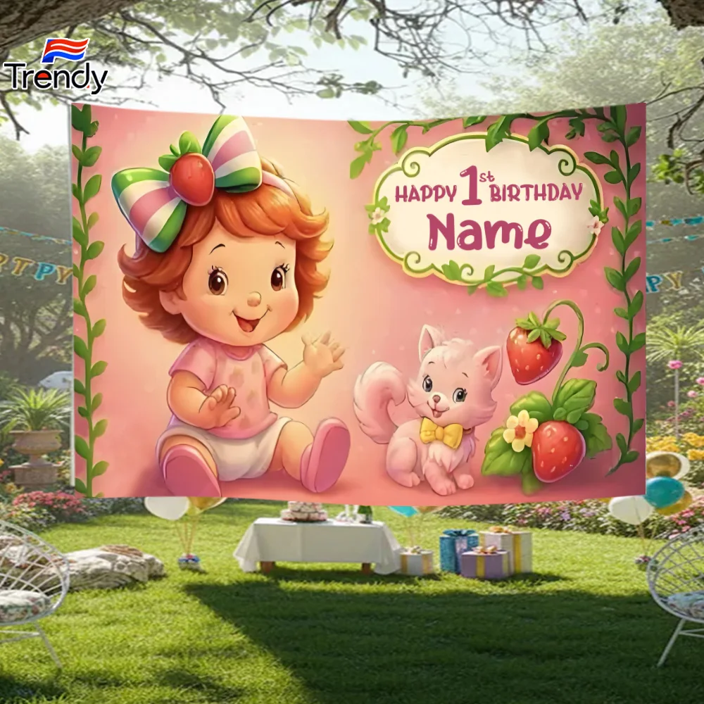 

Rosita Fresita Birthday Background Party BANNER Personalized Name Customized 1st Birthday Decoration Custom Backdrop Banner Kids