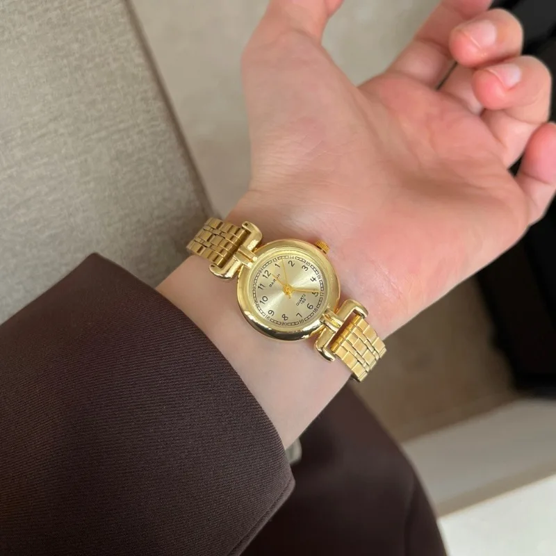 

Брендовые золотые часы для женщин, винтажные женские кварцевые часы со стальным ремнем, роскошный подарок, женские наручные часы с цифровым циферблатом, дропшиппинг