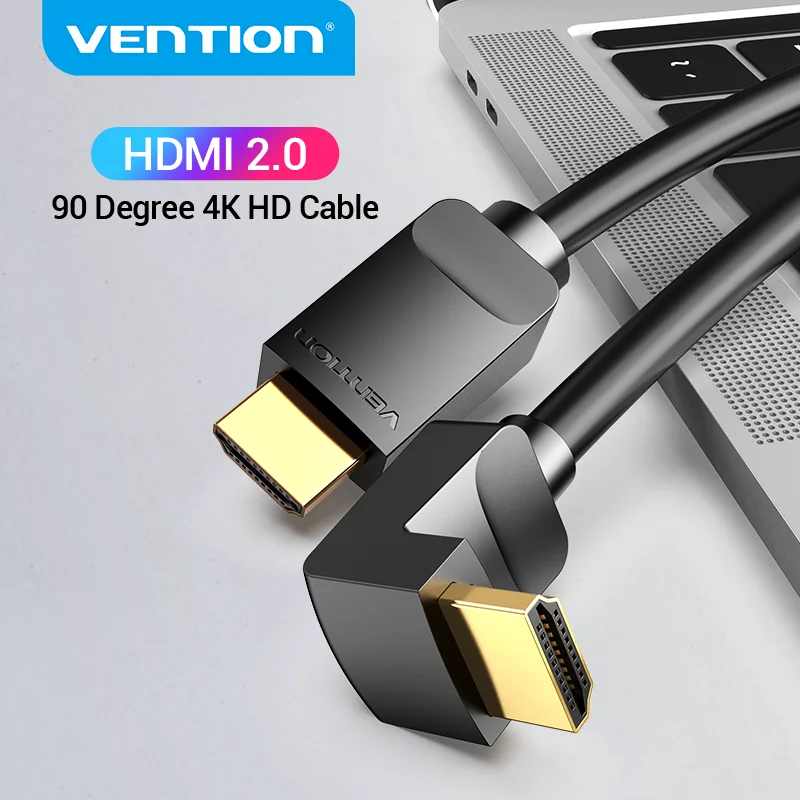 Vention 4K HDMI Cable HDMI 2.0 Cable HDMI 90/270 Degree Angle Adapter for Apple TV PS4 Splitter Video Audio 90 Degree HDMI Cable