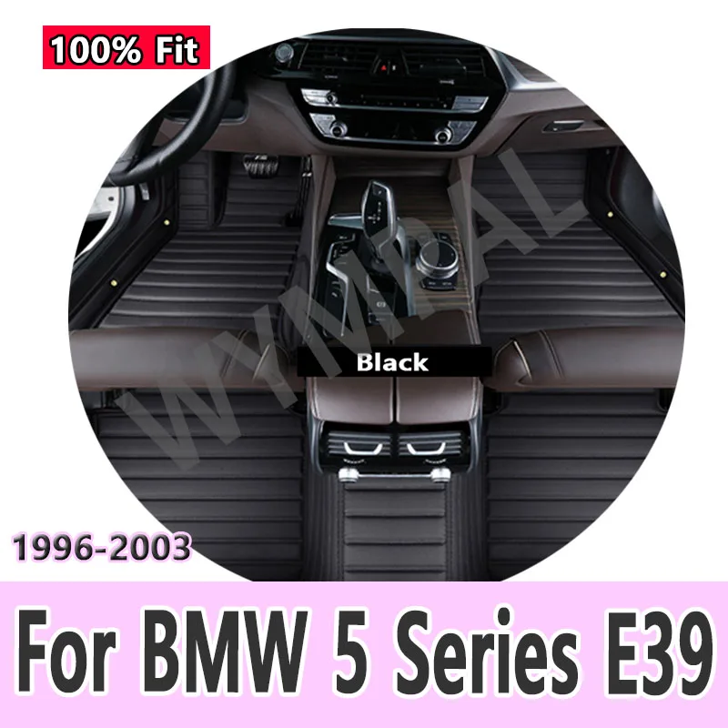 

Luxury Car Floor Mats For BMW 5 Series E39 1996~2003 Rugs Protective Pad Luxury Leather Mat Carpets Car Accessories 523i 525i