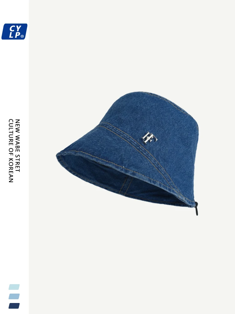 

Washed denim bucket hat spring and summer travel new retro versatile face small sunshade basin hat