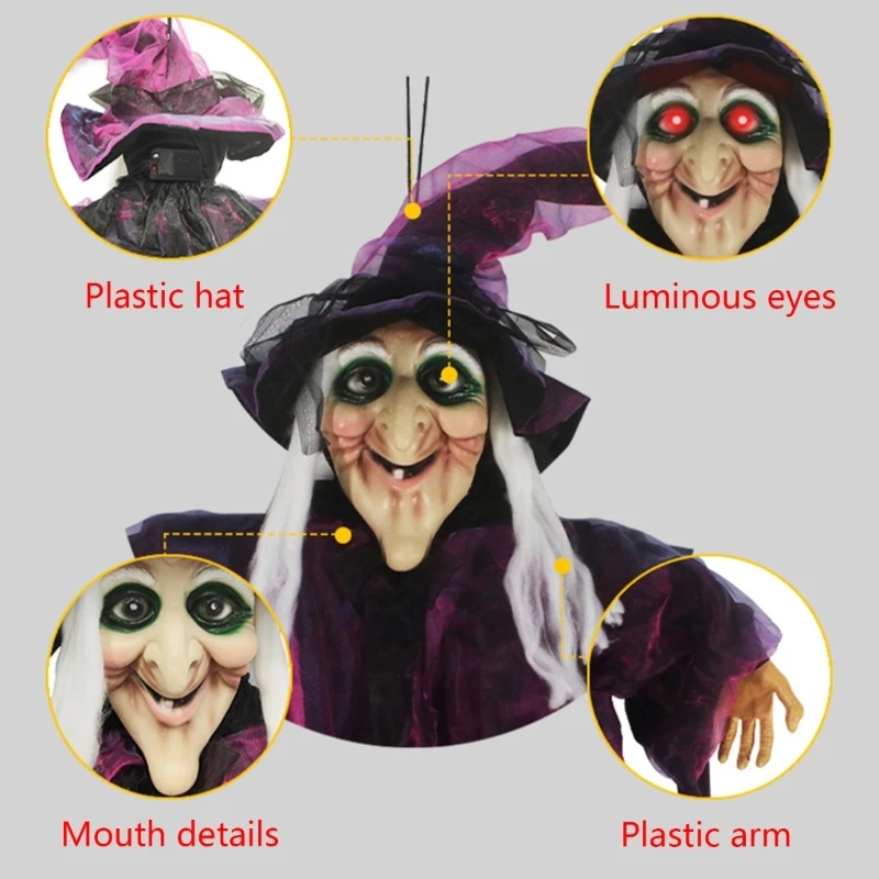 Scary Animated Witch Hanging Ornament the Fear Factor at Halloween Parties and Film Shoots Drop Shipping