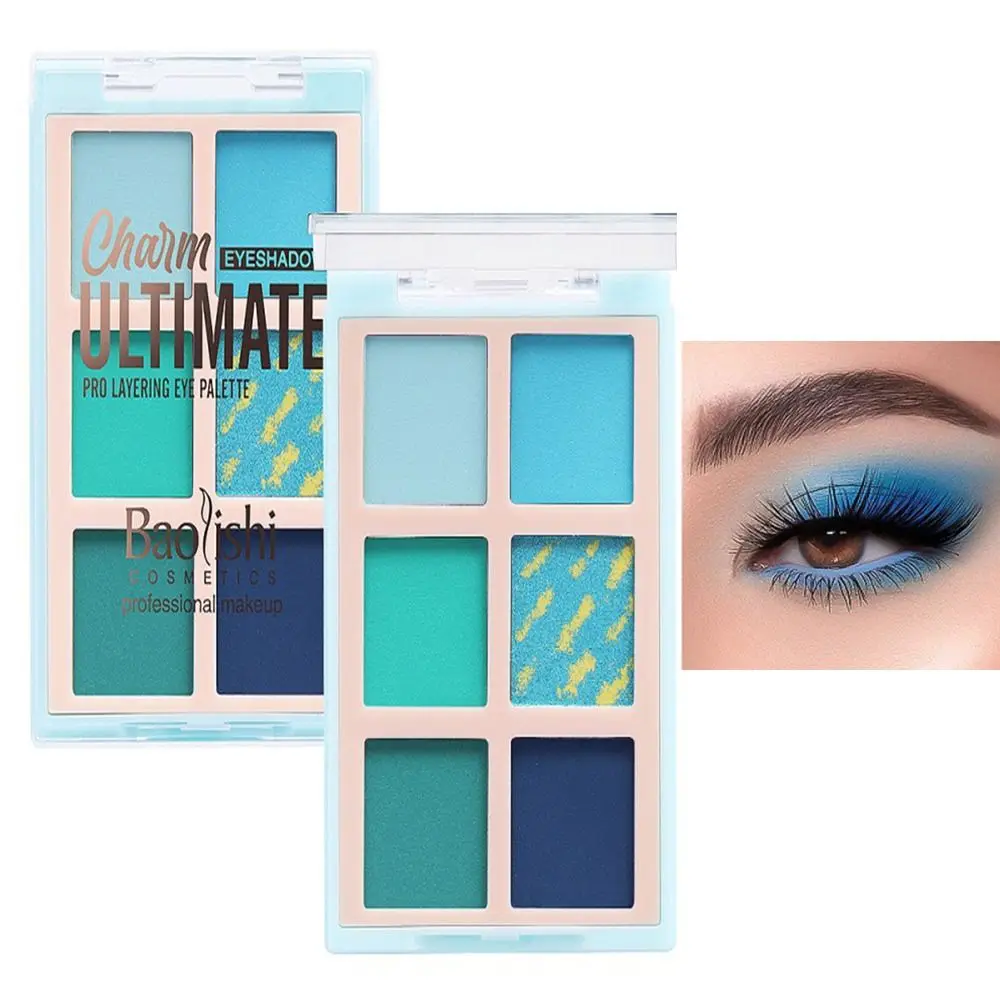 Colorato 6 colori Matte Eyeshadow Beauty Dazzling Waterproof Smoky Eye Shadow Palette No Smudge No Flyaway Makeup Tool