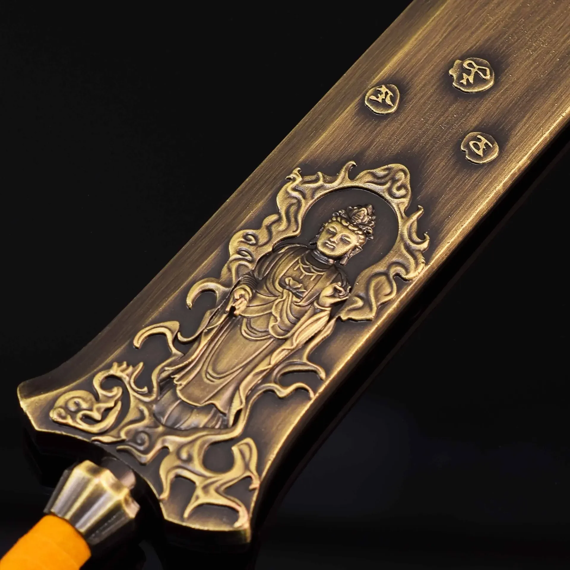 25cm Yinhu Big Knife metal model Carving Bodhisattva patterns 1:1replic game Black Myth: Wukong sword chinese ancient weapon toy