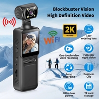 2K Mini Action Camera Wifi Full Color Night Vision 180°Rotatable Sports IP Camcorder Helmet Travel Bicycle Driver Video Recorder