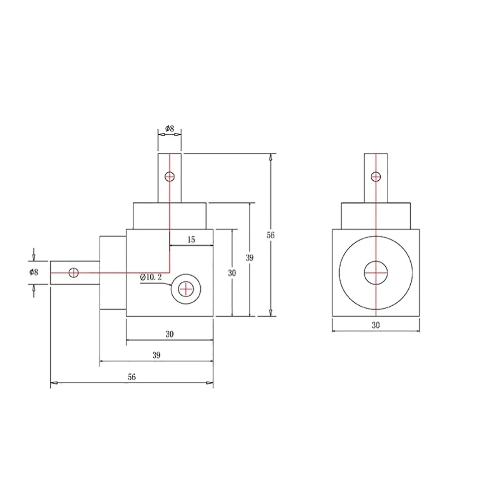 90 Degree Reversing Angle Gear Small Bevel Gearbox Right Angle Commutator Ratio 1:1 Shaft Diameter 8MM 1 Module 20 Tooth