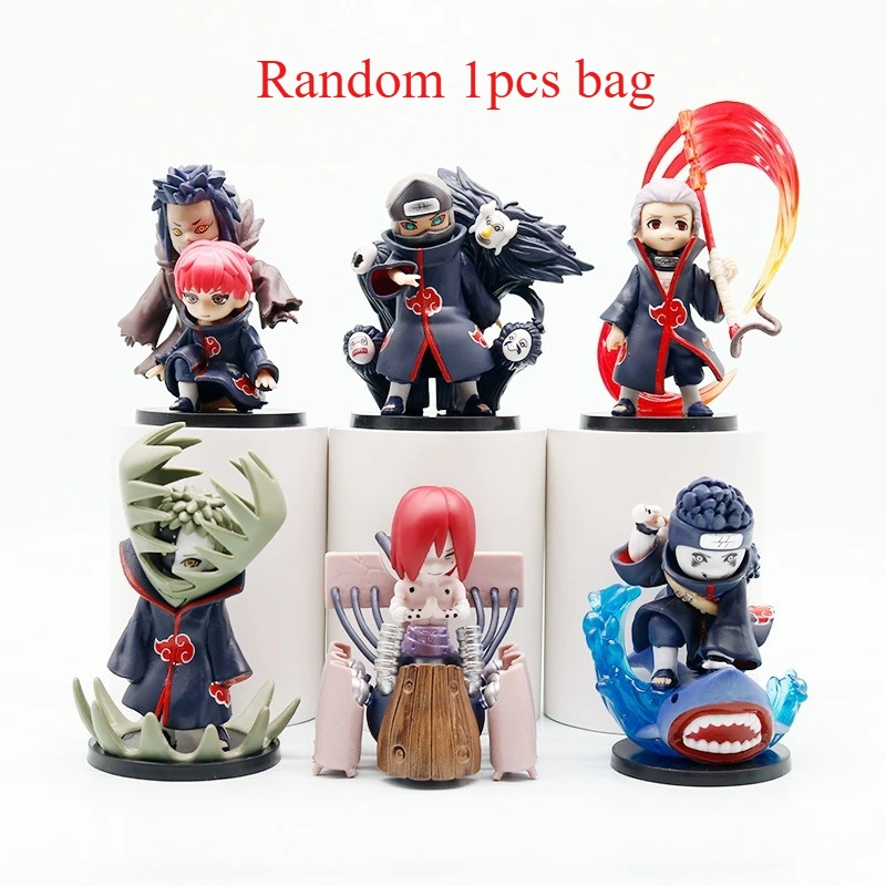 Ein kompletter Satz handgefertigter Naruto-Figuren im Q-Stil, handgefertigte Animations-Boxfiguren, Schreibtischdekorationen, Geschenke und Zubehör.