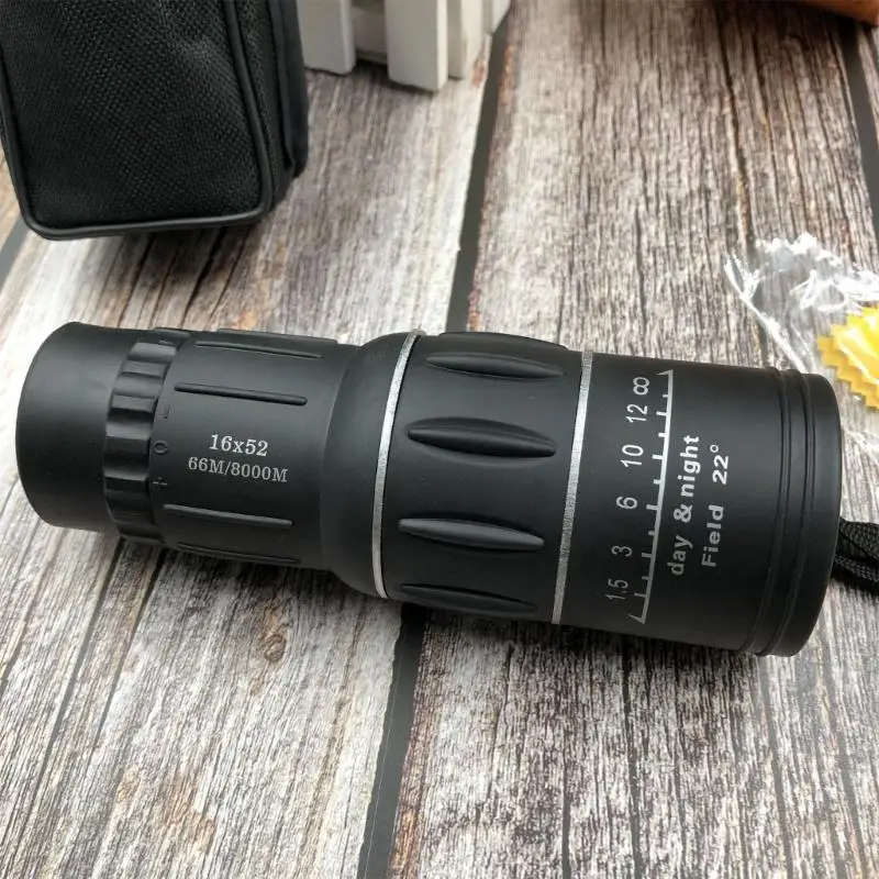 E28F 16x52 Monocular Dual-Focus Optics Zoom Telescope for Birds Watching/Wildlife/Hunting/Camping/Hiking/Tourism/Armoring