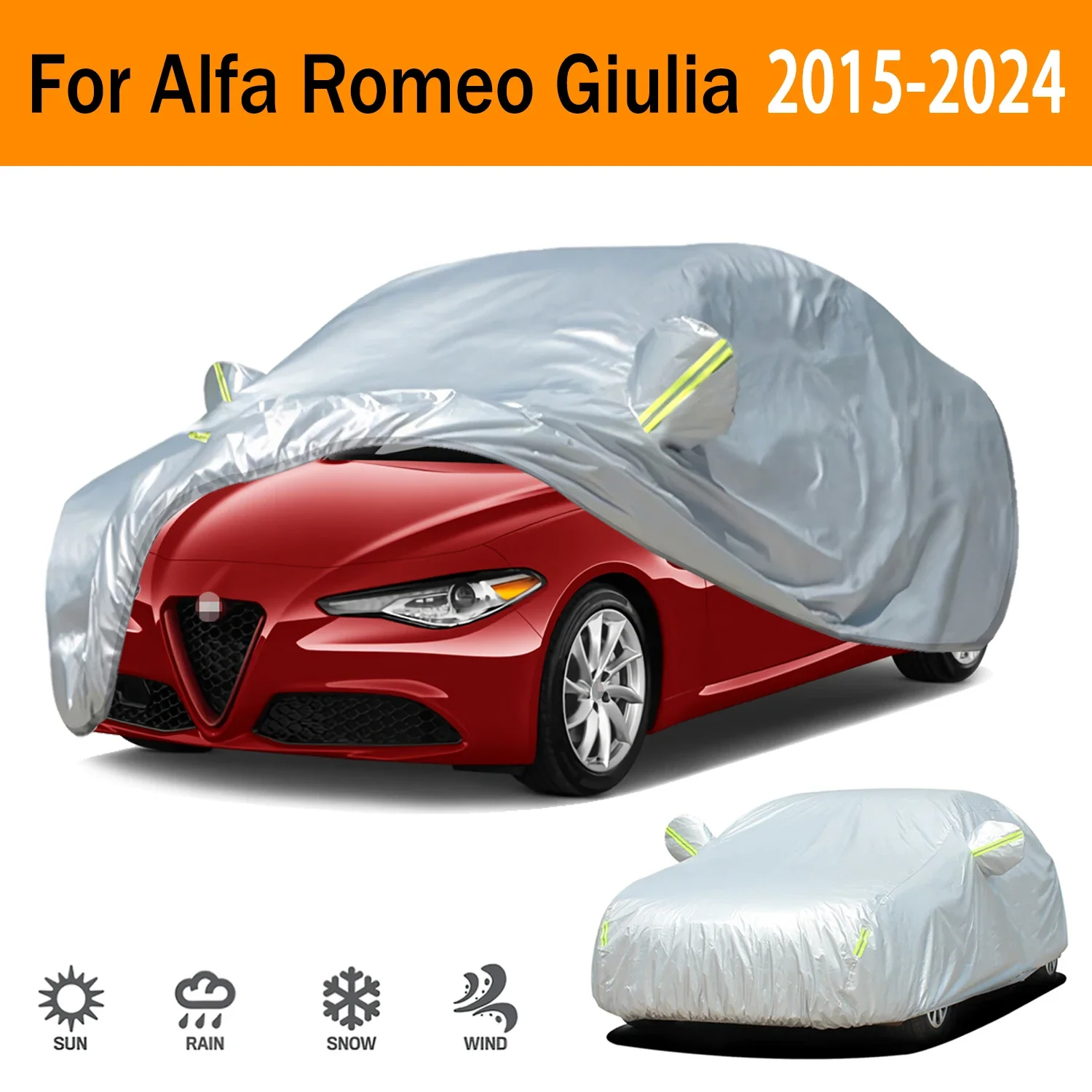 

For Alfa Romeo Giulia Outdoor Protection Full Car Covers Snow Cover Sunshade Waterproof Dustproof Exterior Car accessories