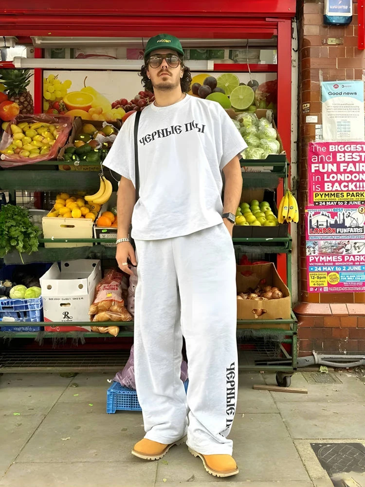 Kanye West YZY GOSHA Loose Fit Short Sleeve T-Shirt Unisex Cotton Crew Neck Printed Tee Streetwear Summer Fashion