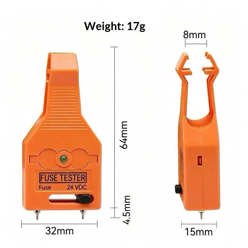 24V DC Automotive Fuse Tester Heavy Duty Anti-slip Blade Fuse Puller Checker Removal Tool for Daily Car Maintenance