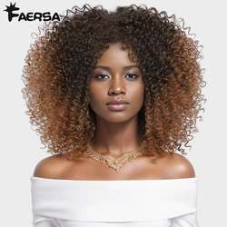 Short Hair Afro Kinky Curly Wig For Black Women Cosplay Blonde Synthetic Natural Red Wigs African Ombre African Ladies
