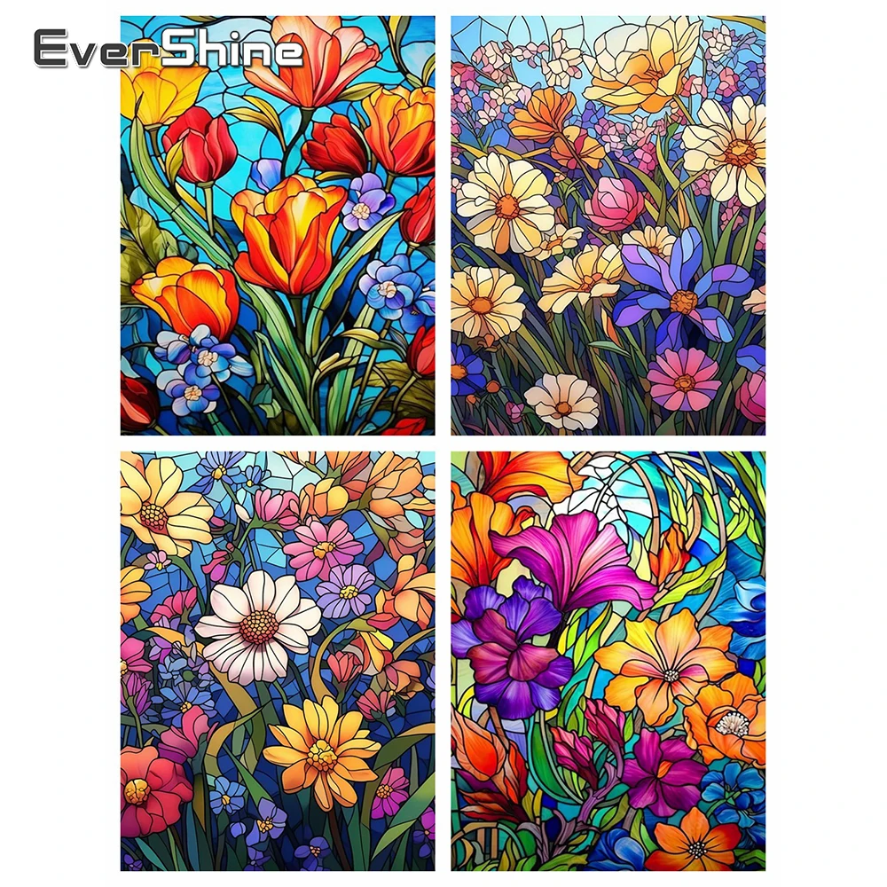 

Evershine Новые поступления 4 шт. рисунок по номерам набор красок для тюльпанов для взрослых цветочная роспись по номерам без рамки DIY Декор для дома