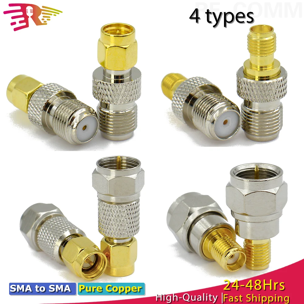 Connecteur droit SMA vers F TV femelle mâle RPSMA vers F, adaptateur coaxial à prise rapide en
