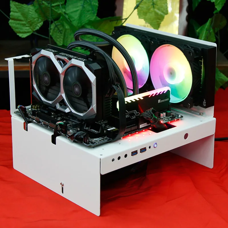 Open Case Horizontal Shaped Full Transparent Gaming Custom Water-cooled Matx Large Board Atx Personality DIY Small Case