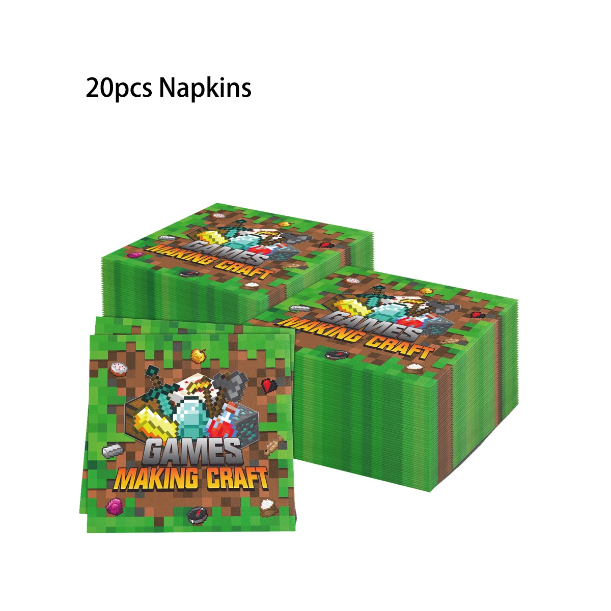 تعدين صياغة بكسل لعبة الطرف الديكور أدوات المائدة القابل للتصرف ورقة لوحة مفرش المائدة بالون حفلة عيد ميلاد تفضل الديكور