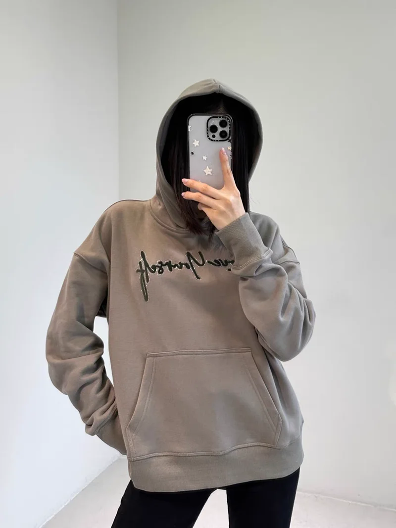 24 Year Autumn and Winter New Product Sadig Plush Hot Diamond Hooded Sweatshirt Loose Casual Cotton Hoodie