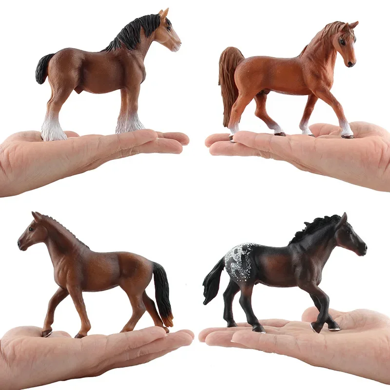 Figura de acción de caballo en miniatura, modelo Appaloosa Clydesdale Hannover, caballos árabes, granja, decoración de jardín de hadas, Animal coleccionable