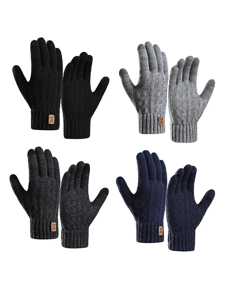 AliExpress Gmarty 1Pair Men Autumn Winter Warm Gloves Cold-proof Cycling Full Finger Touch Screen Gloves Gifts