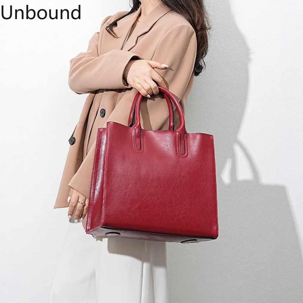 

Женская сумка-тоут из натуральной кожи с эффектом масляного воска, большая вместительная сумка через плечо для работы, офиса, ноутбука, деловая, роскошная, стильная, модная