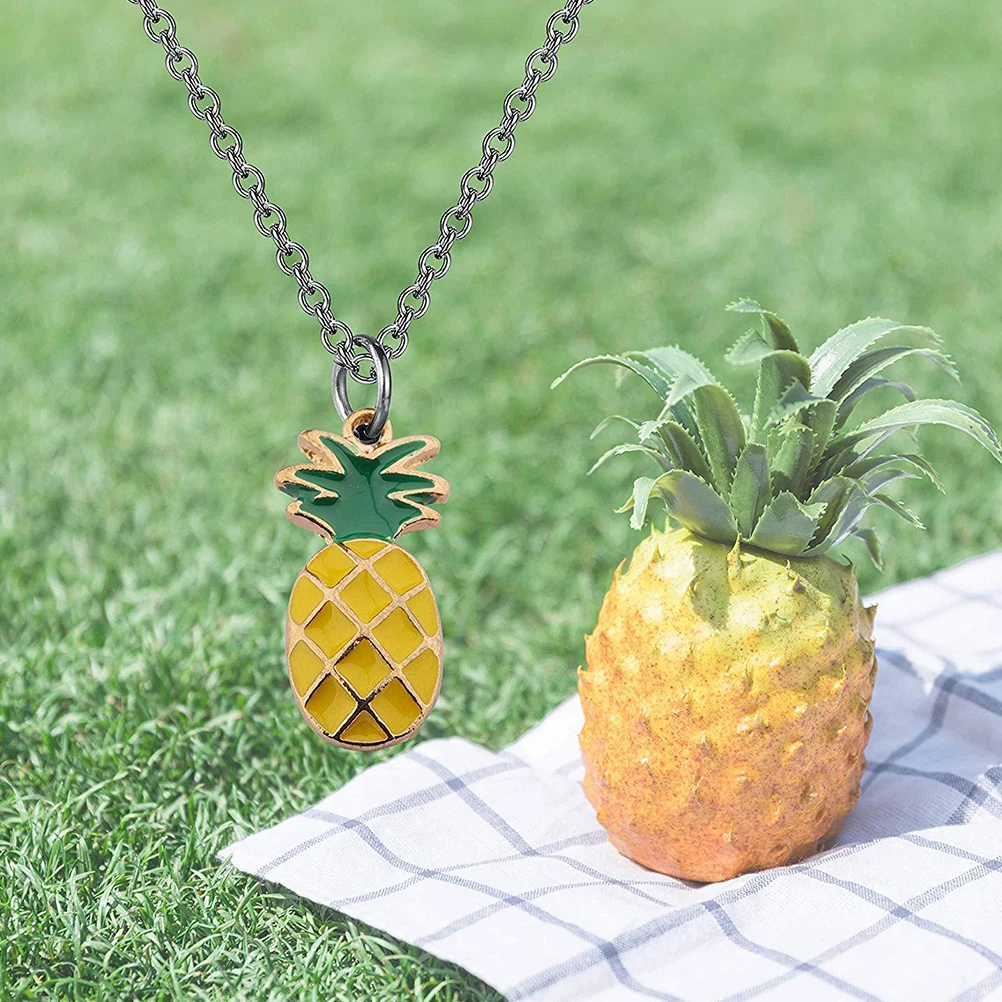 2 قطعة قلادة الأناناس قلادة الفاكهة الاستوائية سلسلة الترقوة مجوهرات نسائية ملابس متينة هدية عيد ميلاد الزفاف