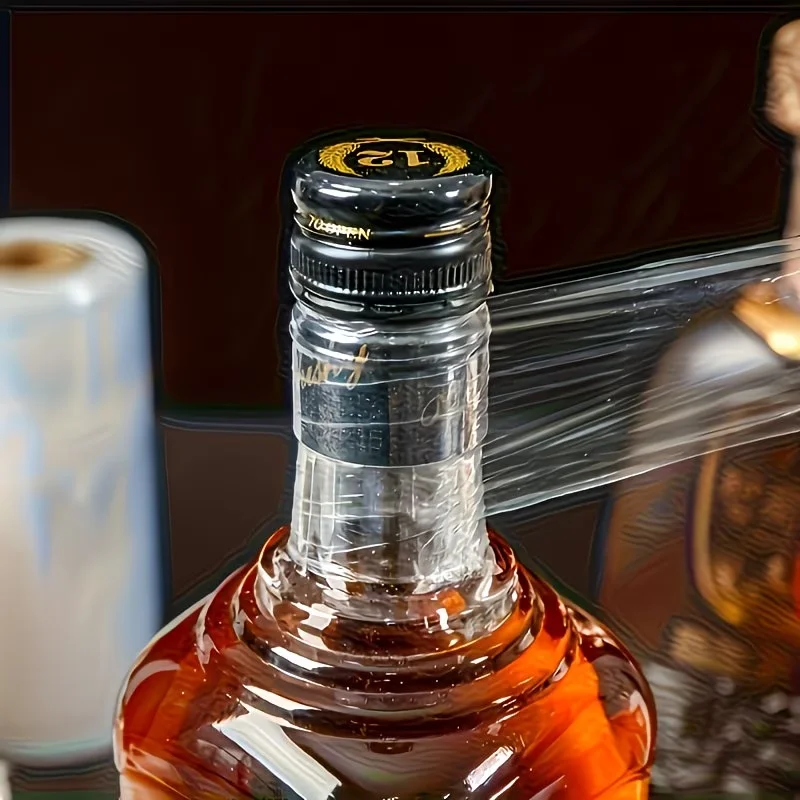 1pc 4cmx200m Leak-Proof Stretchable Wine/Liquor Bottle Seal - Anti-Evaporation, Anti-Aging White Film for Secure Storage