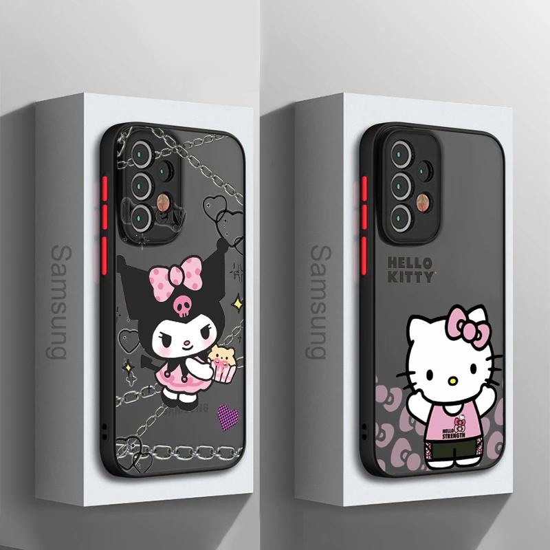 

Hello Kitty Cartoon Cute For Samsung Galaxy A15 A05 A54 A34 A24 A73 A53 A23 A52 A71 A51 Frosted Translucent Hard Phone Case