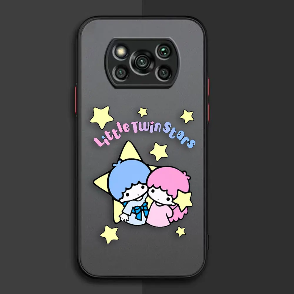 Matte Phone Case for Xiaomi POCO X5 X4 X3 M4 M3 M2 F5 F4 F3 GT F2 C40 CC9 PRO 4G 5G A3 Case Japanese S-Sanrio Little Twin Star